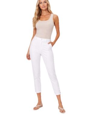 J Jill cropped pants white linen stretch size XL NWT